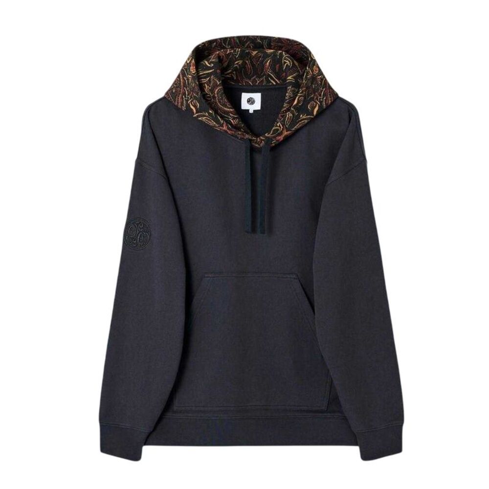 Pretty Green Mens Parthian Cotton Blend Drawstring Hoodie / Black